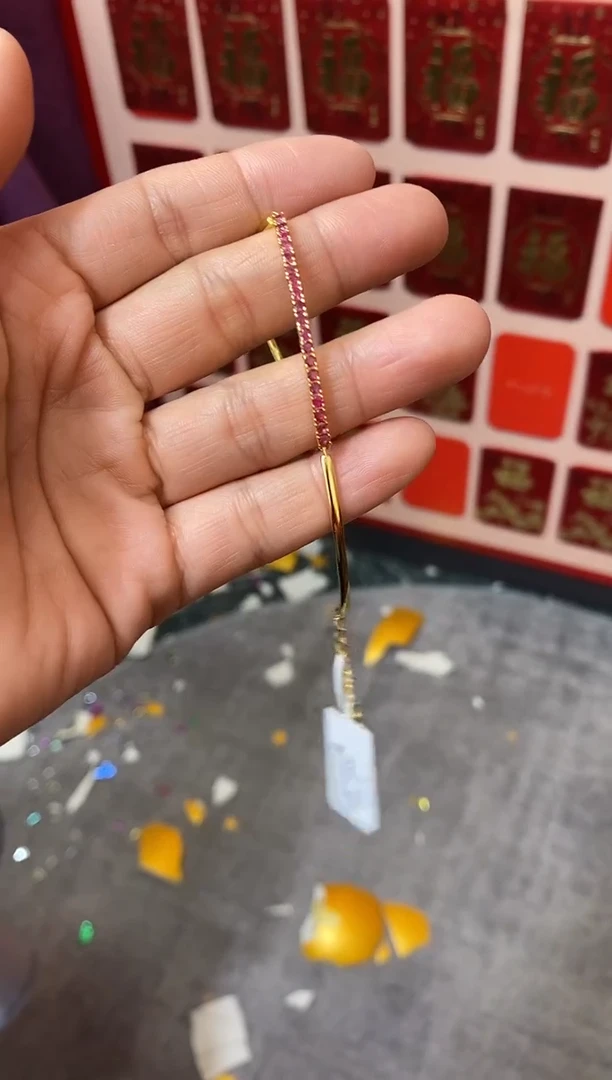 银S925镶嵌手链红宝石罗*红宝石手链