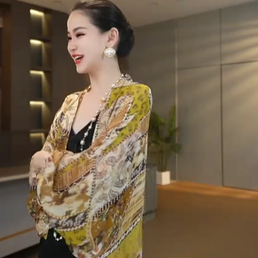 【桑蚕丝】外套外披时尚精品气质F583217A女款外搭