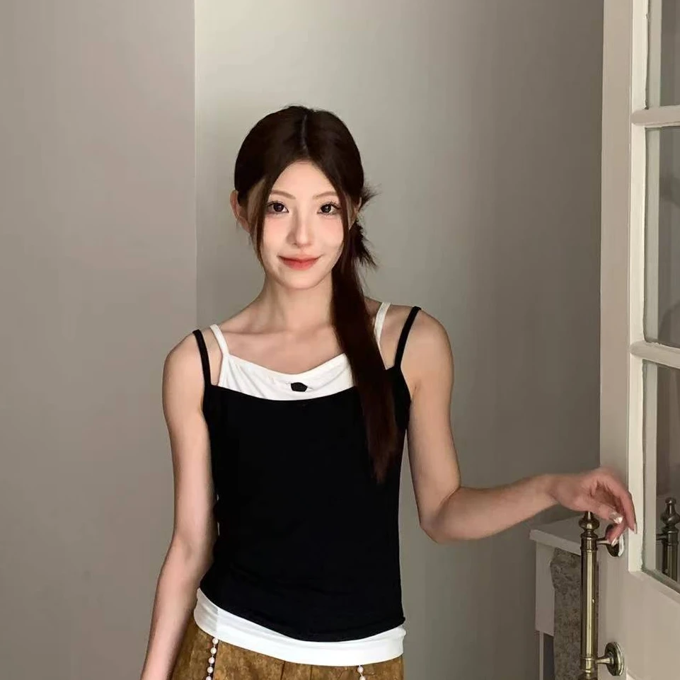 超柔软丝假两件印花背心-TY24004