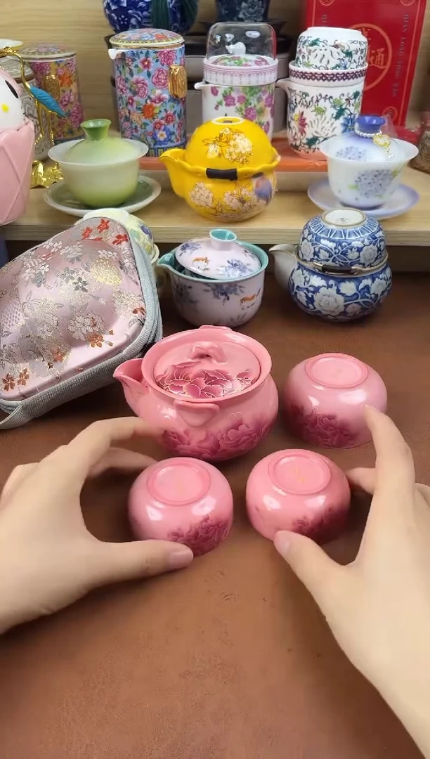 陶陶瓷茶具摆件旅行套组