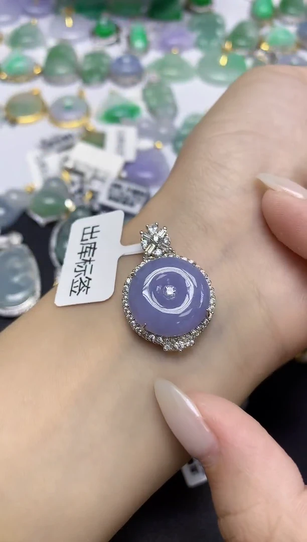 颈饰未镶嵌翡翠天然缅甸翡翠A货百元以上9元证书费自理