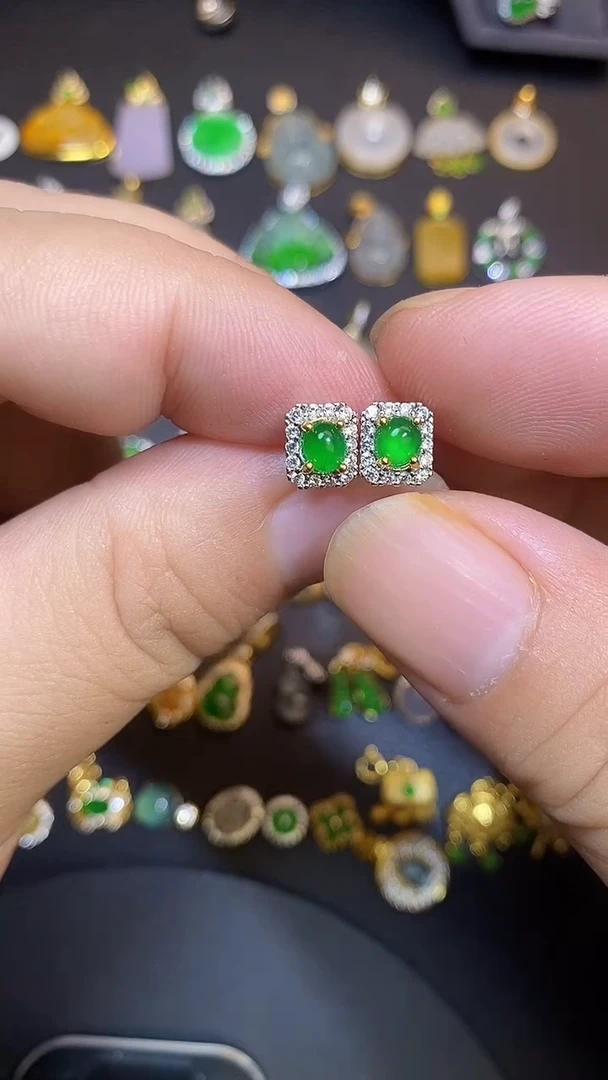 吊坠(不含链)银S925镶嵌翡翠莲*荷1