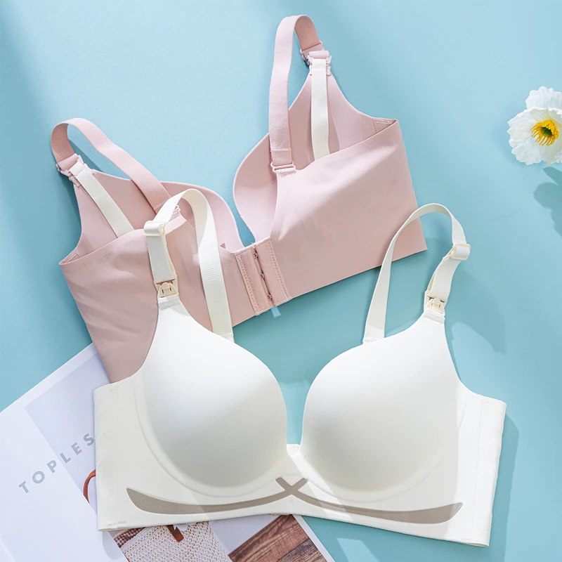 一片式哺乳内衣薄款产后喂奶怀孕期专用上托聚拢防下垂浦乳文胸罩
