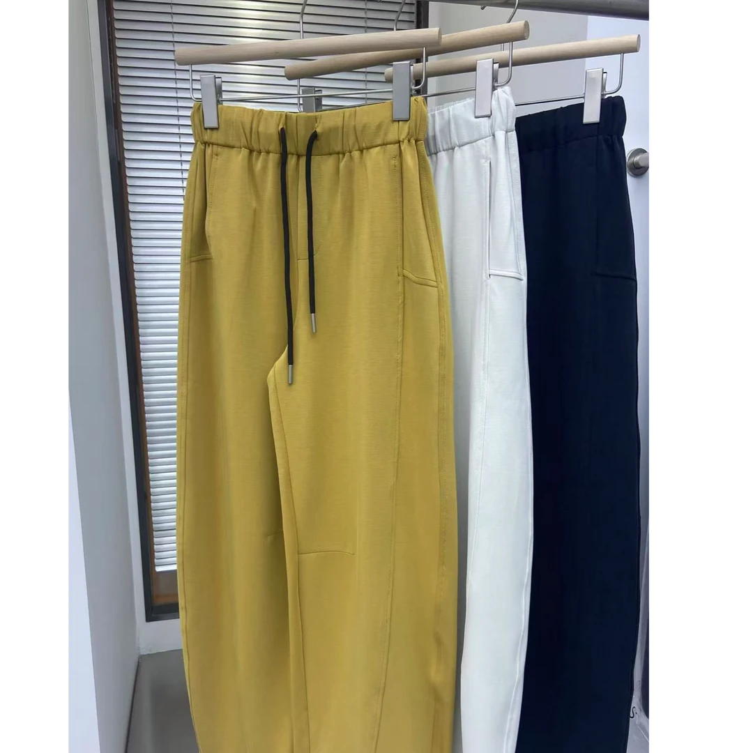 2025夏季新款松紧腰抽绳莫代尔棉清凉感弯刀裤香蕉裤卫裤8004