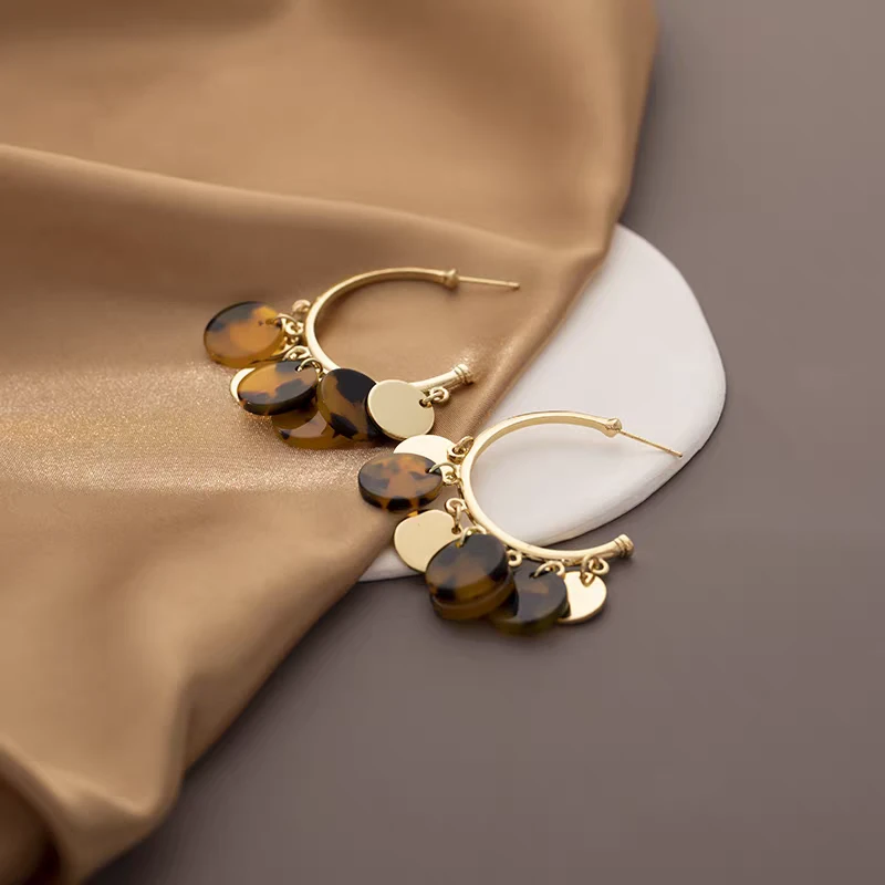 铜合金耳饰 秋冬美拉德圆形耳圈耳钉大气复古蚊香盘无耳洞耳夹