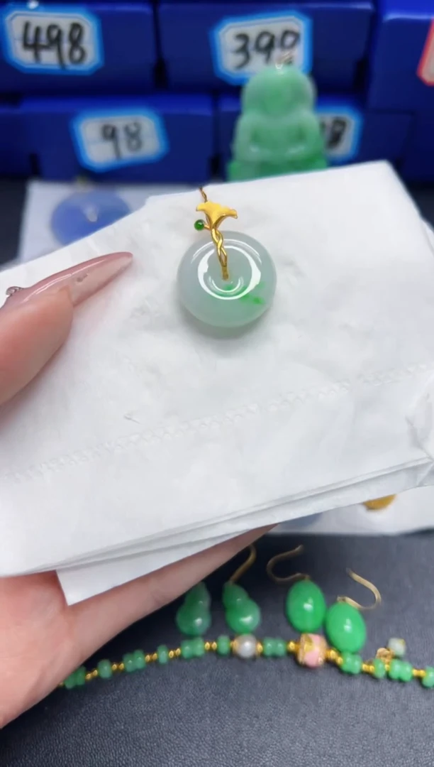 【闪购商品】翡翠颈饰18K金镶嵌Y缅料A货/支持复检/一件