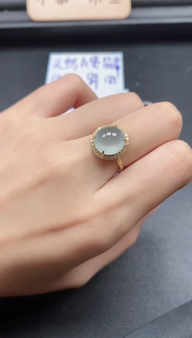 翡翠戒指银S925镶嵌51151