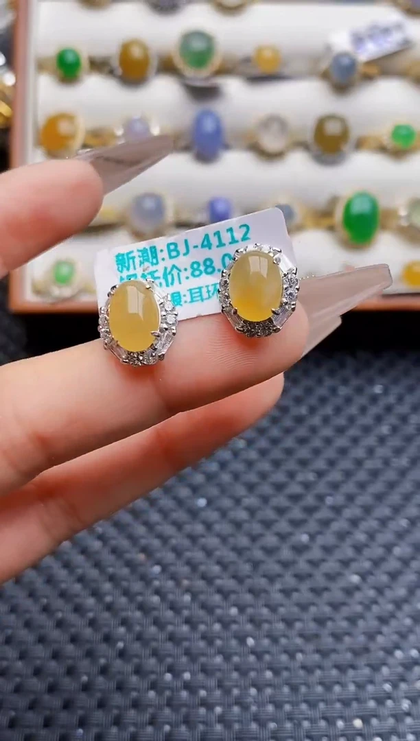 银S925镶嵌戒指翡翠7433