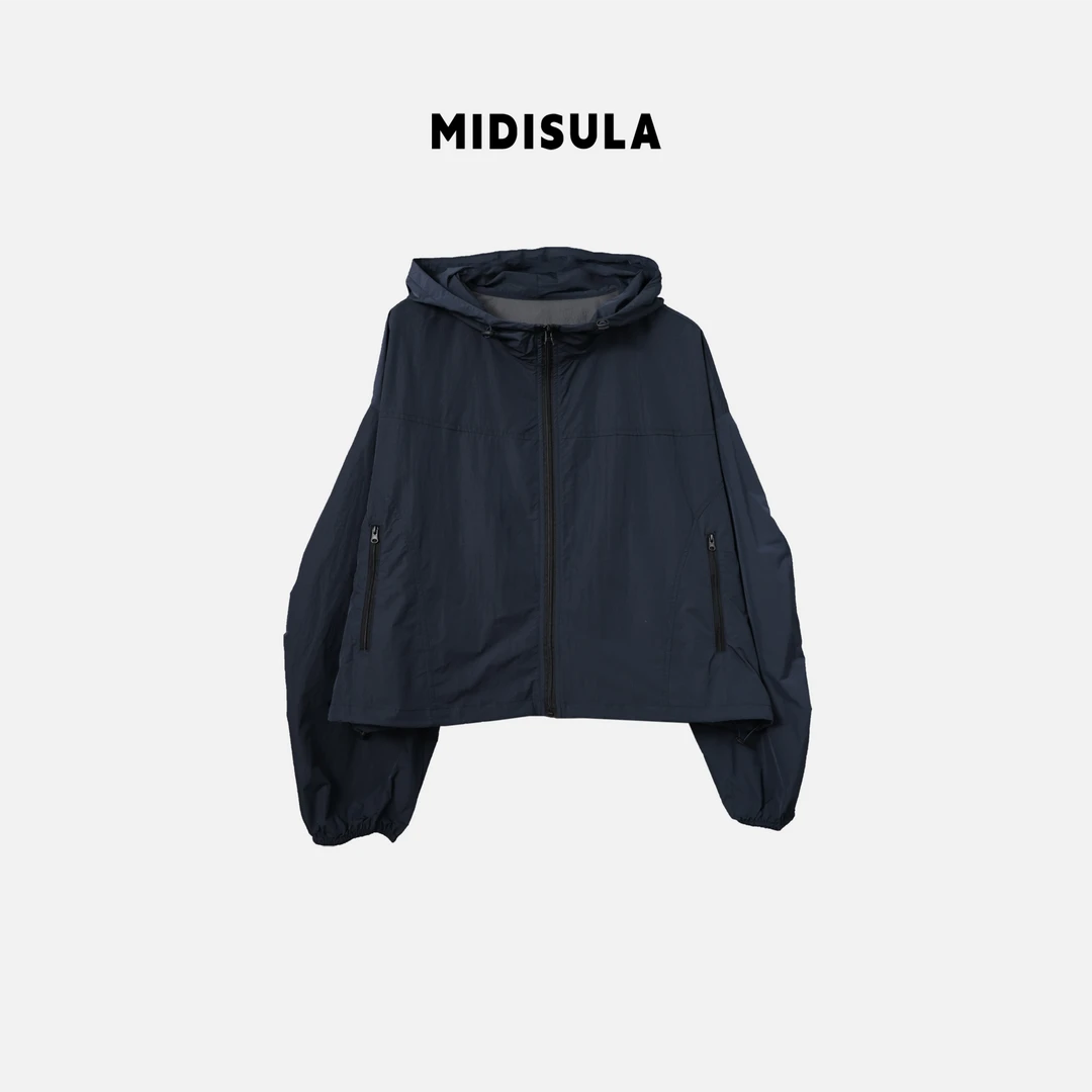 MDSL·春夏新款收口防晒拉链连帽长袖短外套#0499