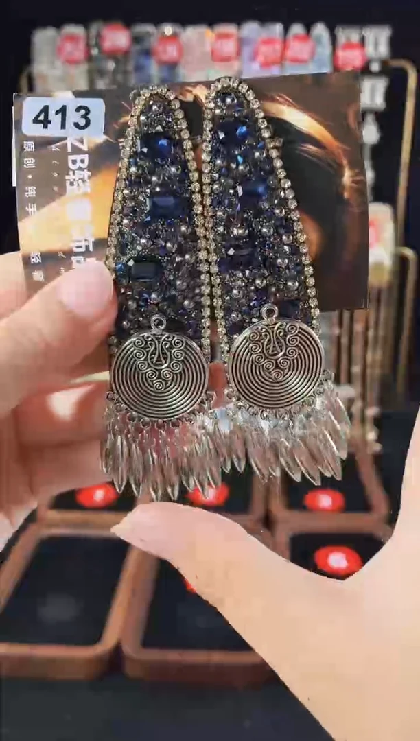 仿水晶铁合金413原创发夹一对