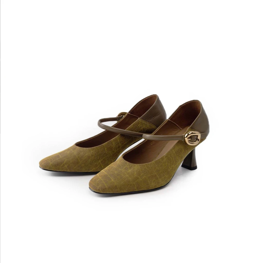 断码专属[如梦令]新中式国风舒适圆头复古酒杯跟休闲女鞋6公分