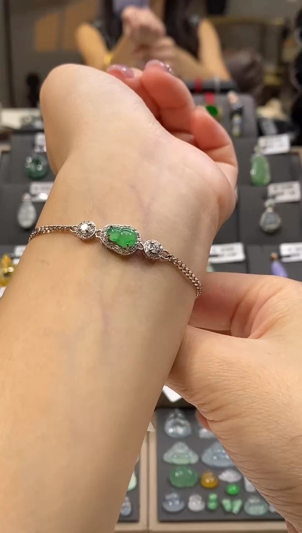 银S925镶嵌手链翡翠手链