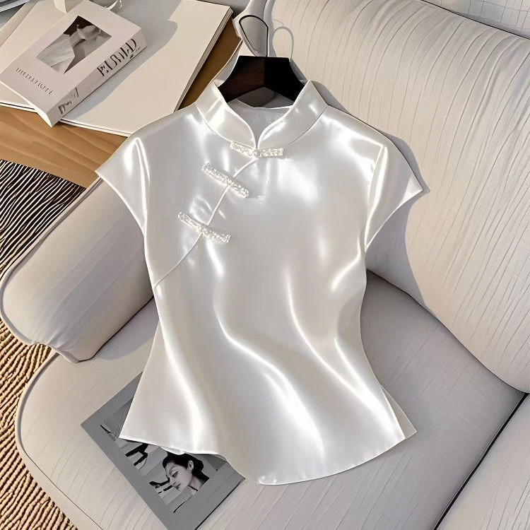2025夏季新款高级感轻奢独特漂亮上衣新中式国风显瘦百搭T恤女装