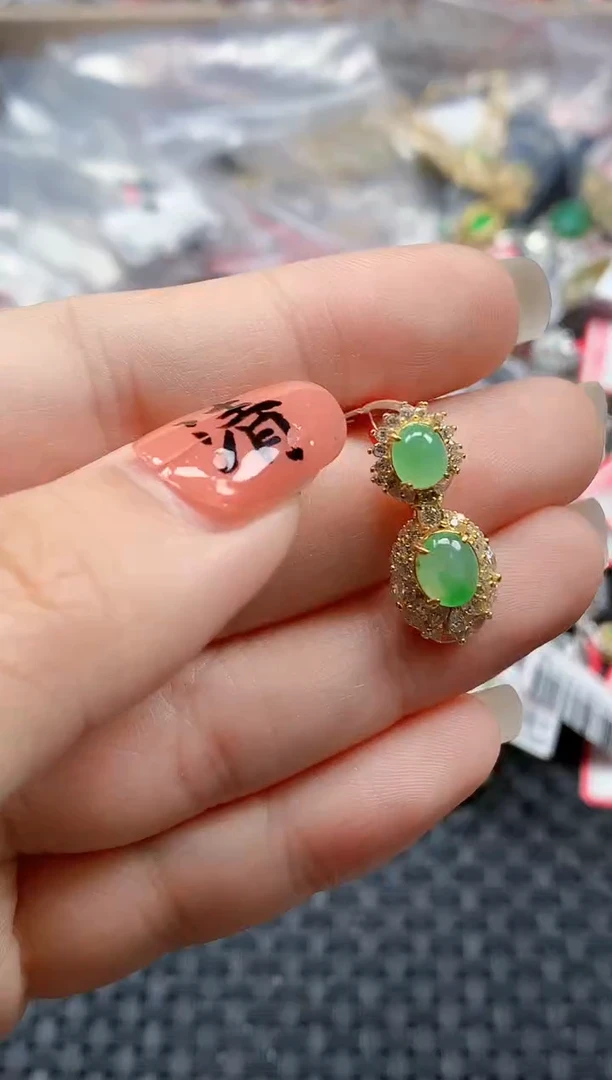 银S925镶嵌戒指翡翠天然A货缅甸翡翠