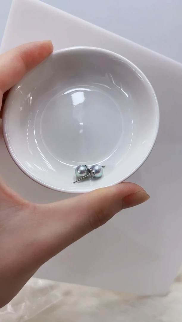 银S925镶嵌海水珍珠DA耳饰7@@ye431