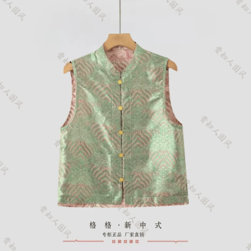 《欣静 -马夹》新中式刺绣复古国风双面穿高定马甲