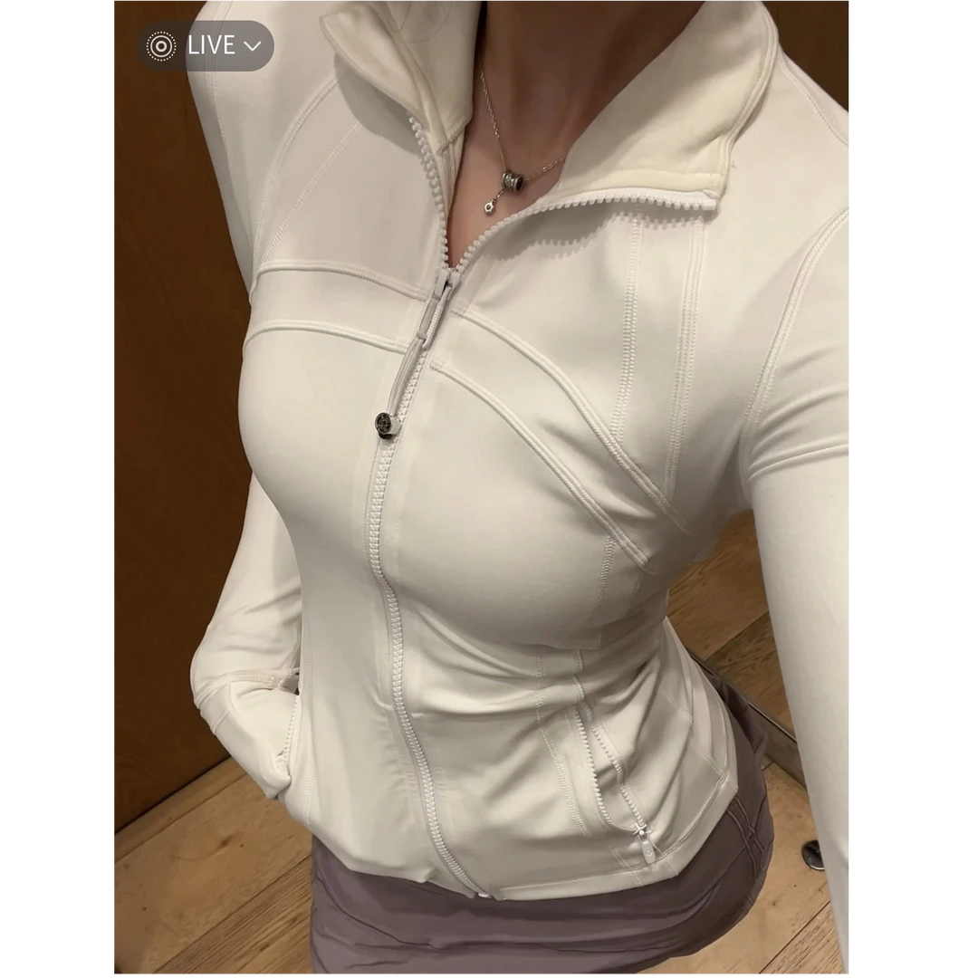 一样一样lu家df瑜伽服nulu面料磨毛亲肤裸感紧身运动健身上衣外套