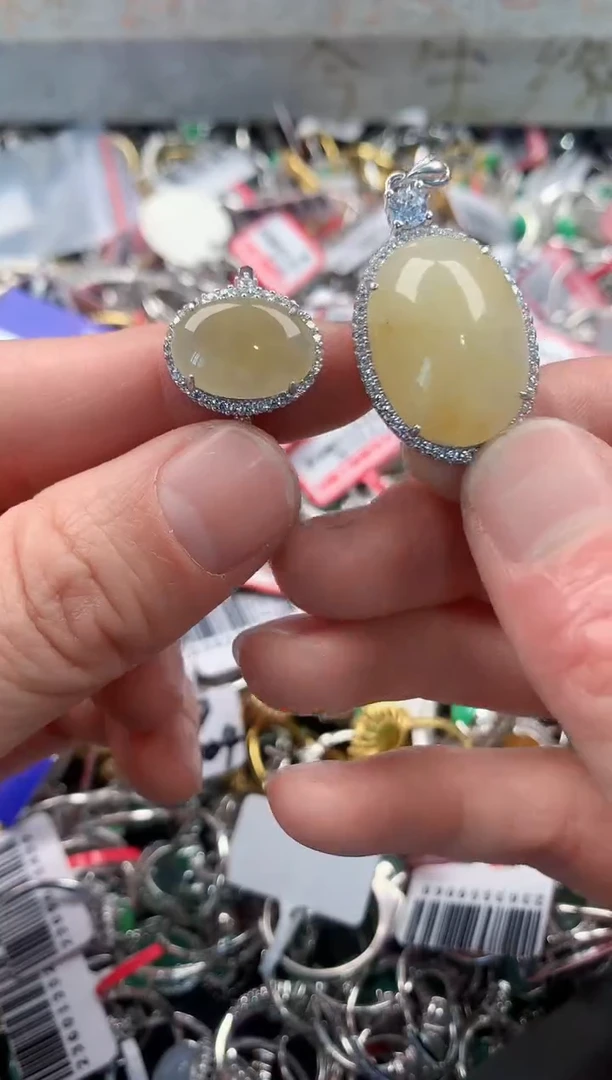 银S925镶嵌戒指翡翠666   9