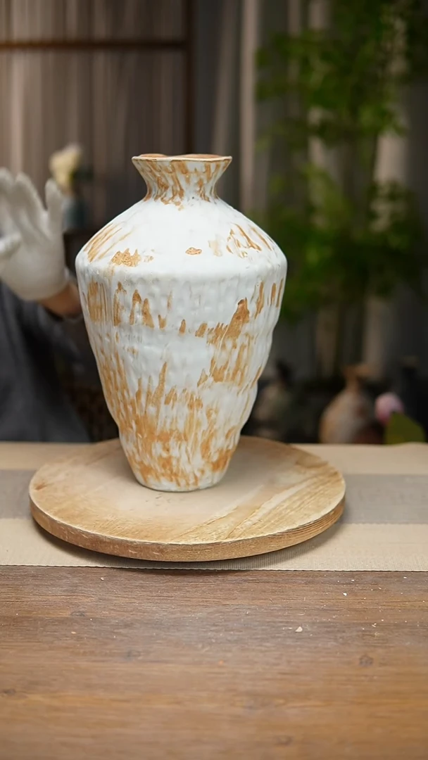 【闪购商品】陶瓷花器诧寂黄高脚