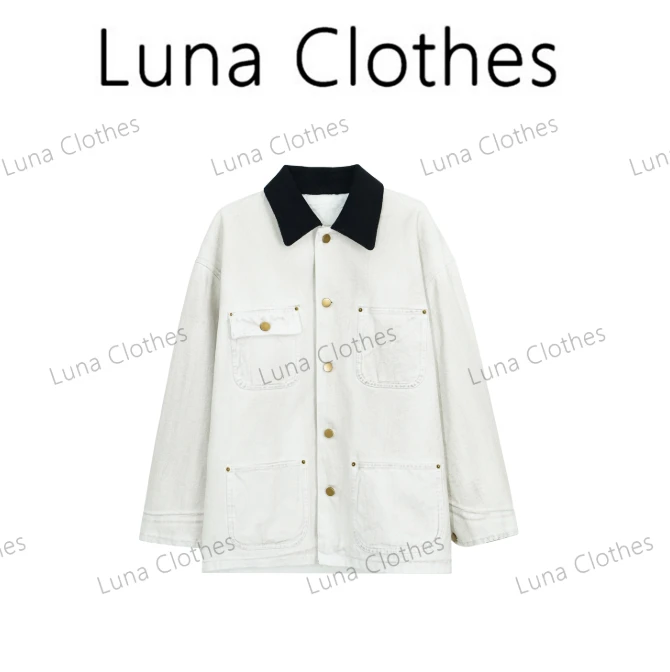 张妍LUNA‘夜昼’定制做旧色衬衫领工装风百搭休闲外套3352