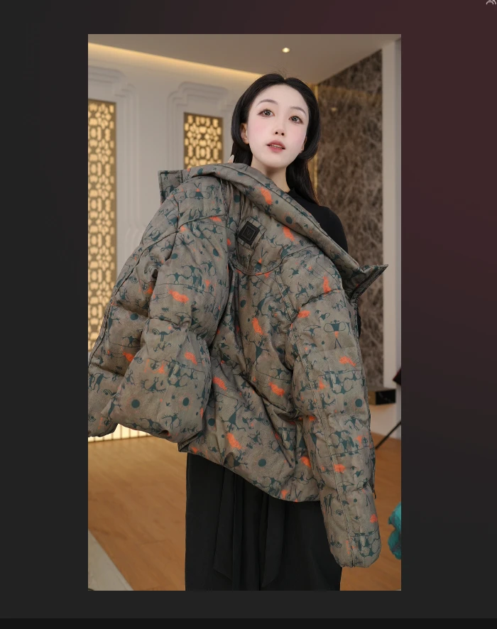 2025冬季新款时尚流行复古宽松休闲百搭厚款保暖羽绒服