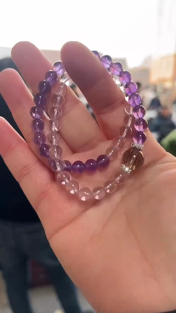 【闪购商品】紫晶手链未镶嵌天然多圈DIY手串多样性发一6mm