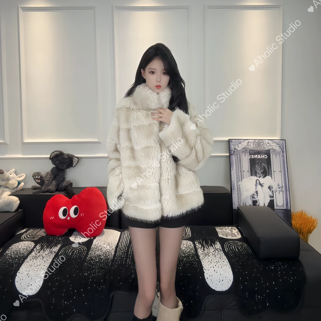 【晴子】2024冬季新款加厚保暖毛毛外套