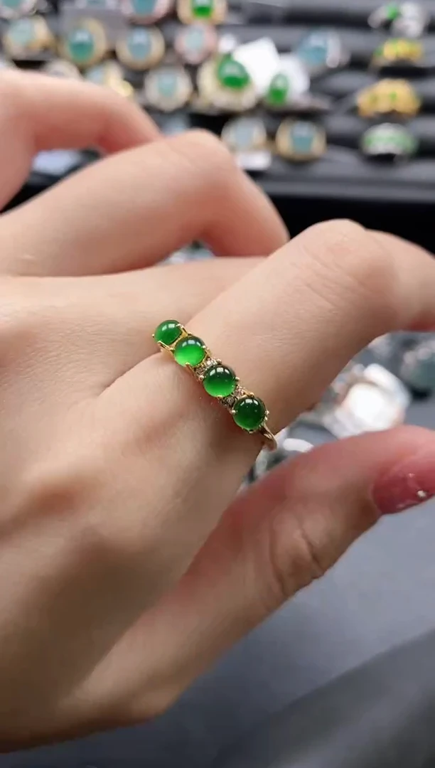 【闪购商品】翡翠戒指银S925镶嵌111111-4