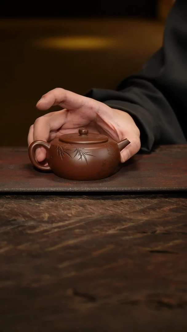 紫砂茶叶罐紫泥刻字