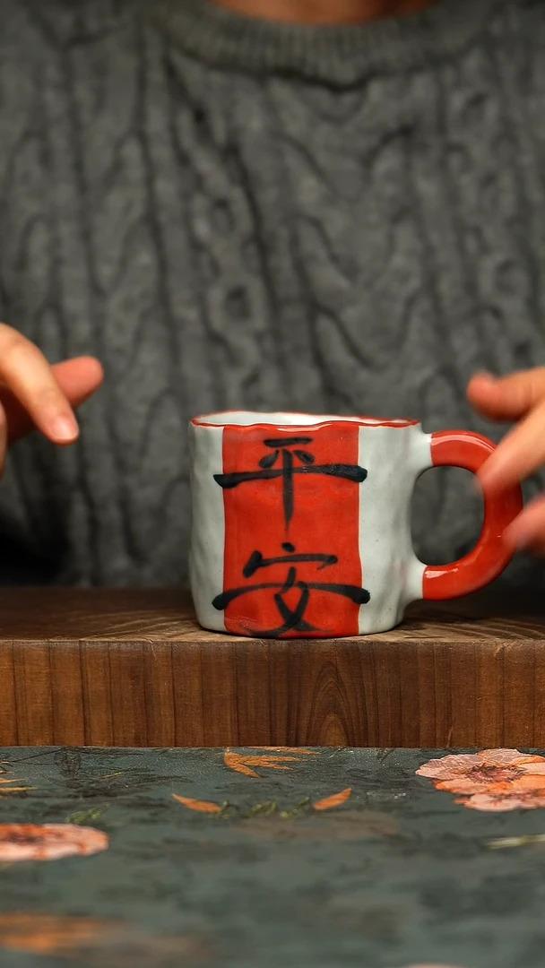 杯釉下彩手工手绘同款陶器
