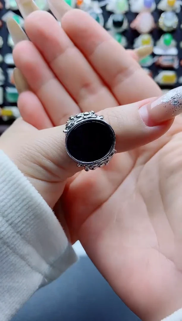 未镶嵌戒指翡翠赵*敢天然翡翠a货男戒