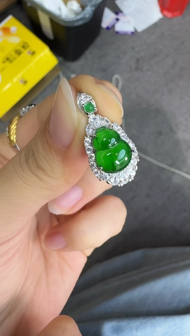 翡翠银S925镶嵌颈饰X0627-1822-188