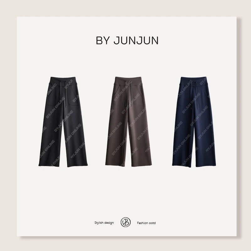 ByJunjun2025春夏新款高弹瑜伽直筒裤