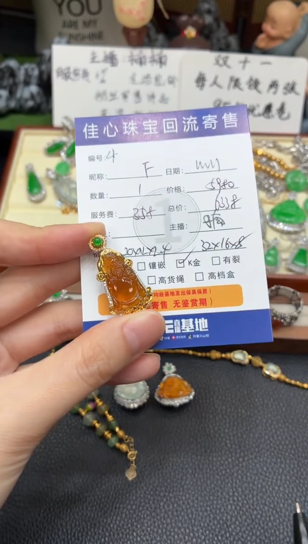 颈饰18K金镶嵌翡翠F****n翡翠——1111014