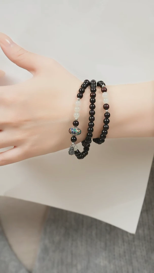 手串檀香紫檀（小叶紫檀）未镶嵌三圈小叶紫檀