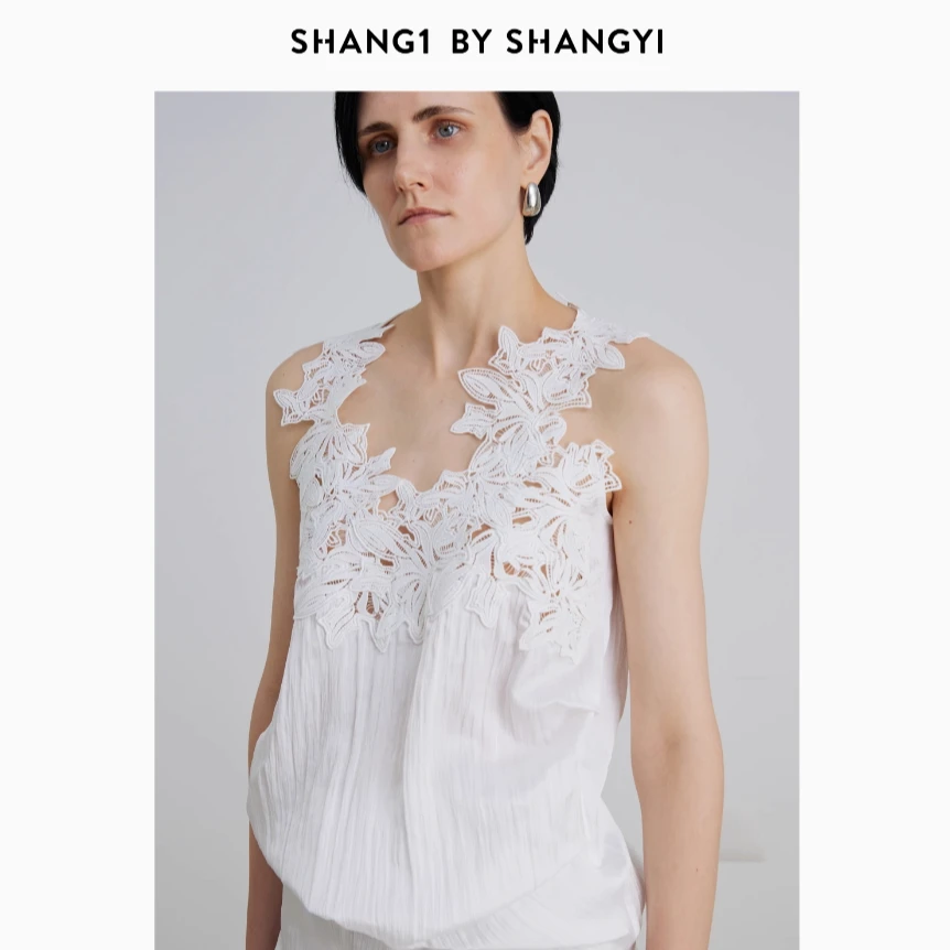 SHANG1 BY SHANGYI 重工蕾丝打底拼接背心 6262510242001