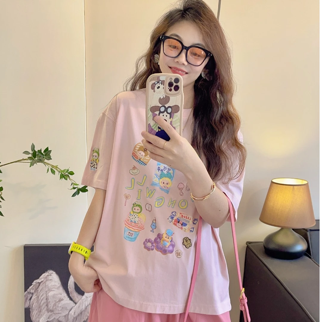 甜品布布（印花+刺绣点缀）~Yong will小羊家短袖T恤3750（90-150斤）