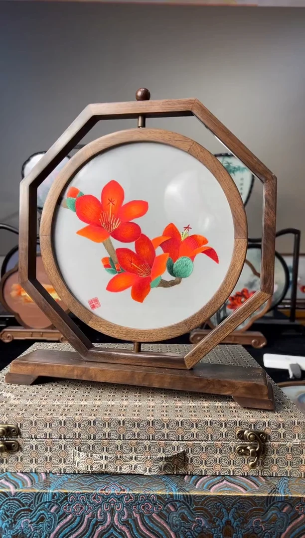 刺绣纯手工非遗苏绣双面绣摆件