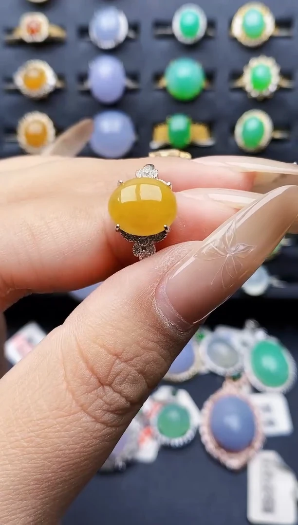银S925镶嵌戒指翡翠4241