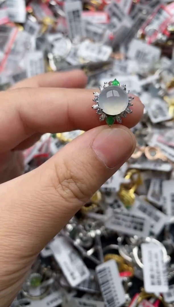 【闪购商品】翡翠戒指银S925镶嵌66666---4