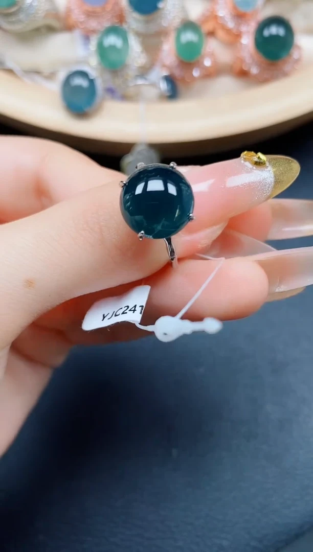 【闪购商品】翡翠戒指银S925镶嵌翡翠