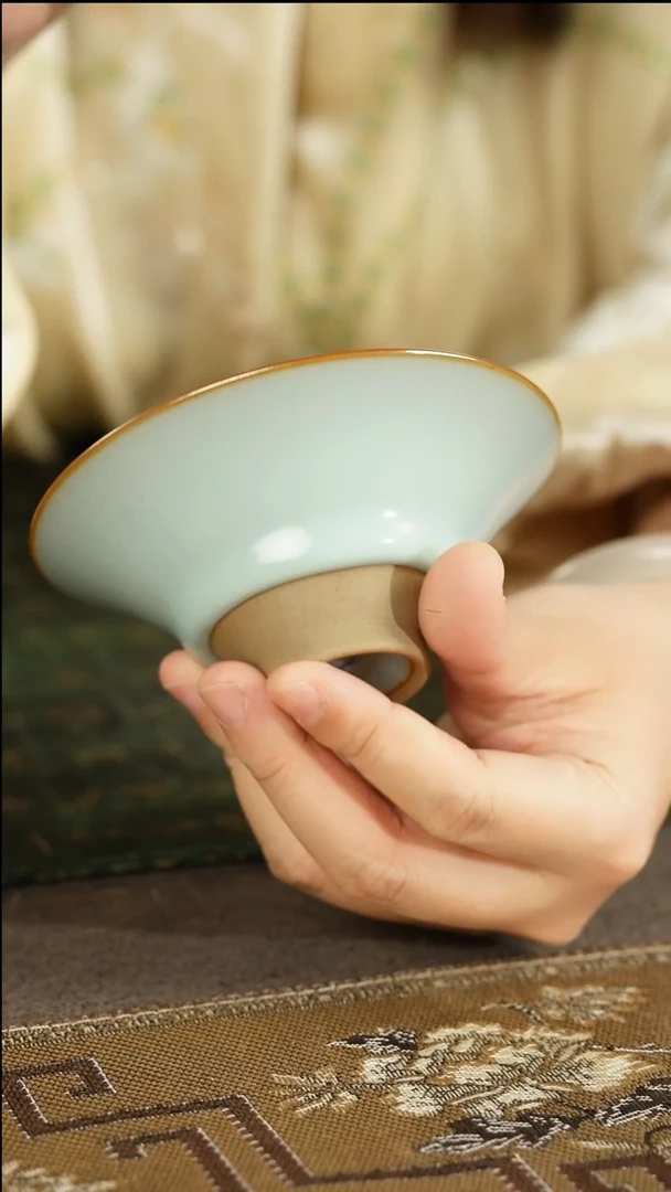 善窑厂汝窑天青斗笠杯