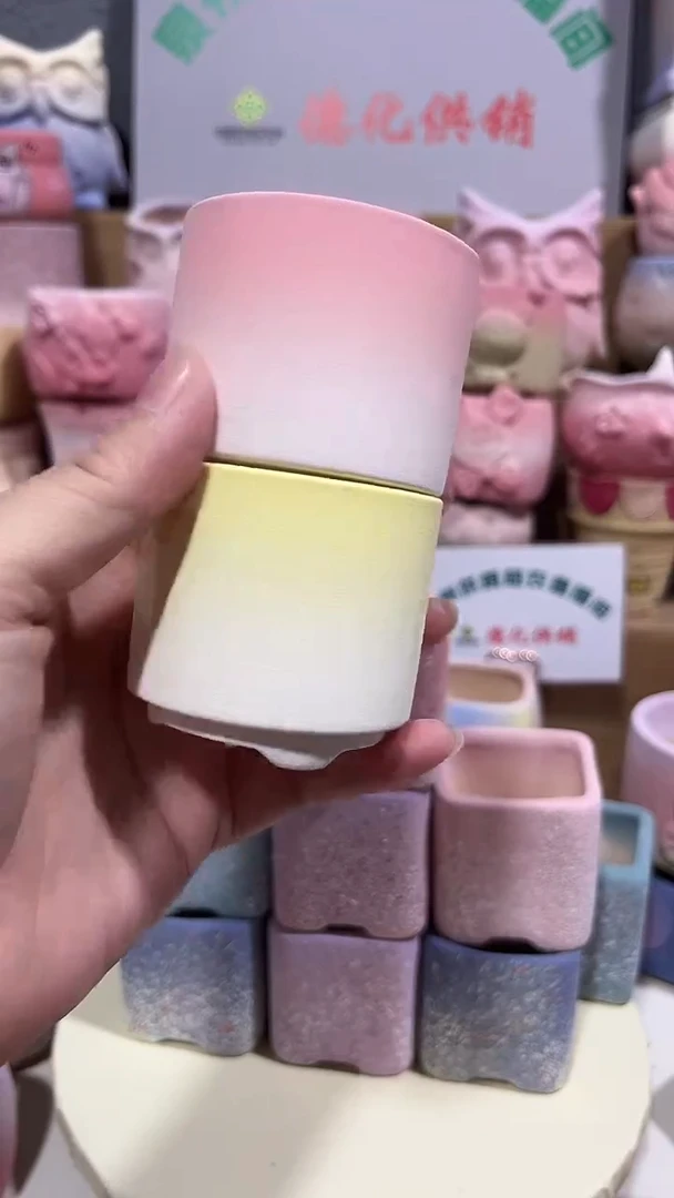 麦饭石粗陶多肉花盆两个