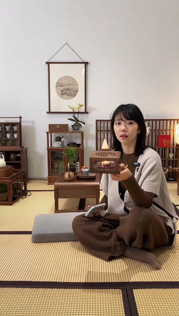 黑胡桃木方形温茶炉