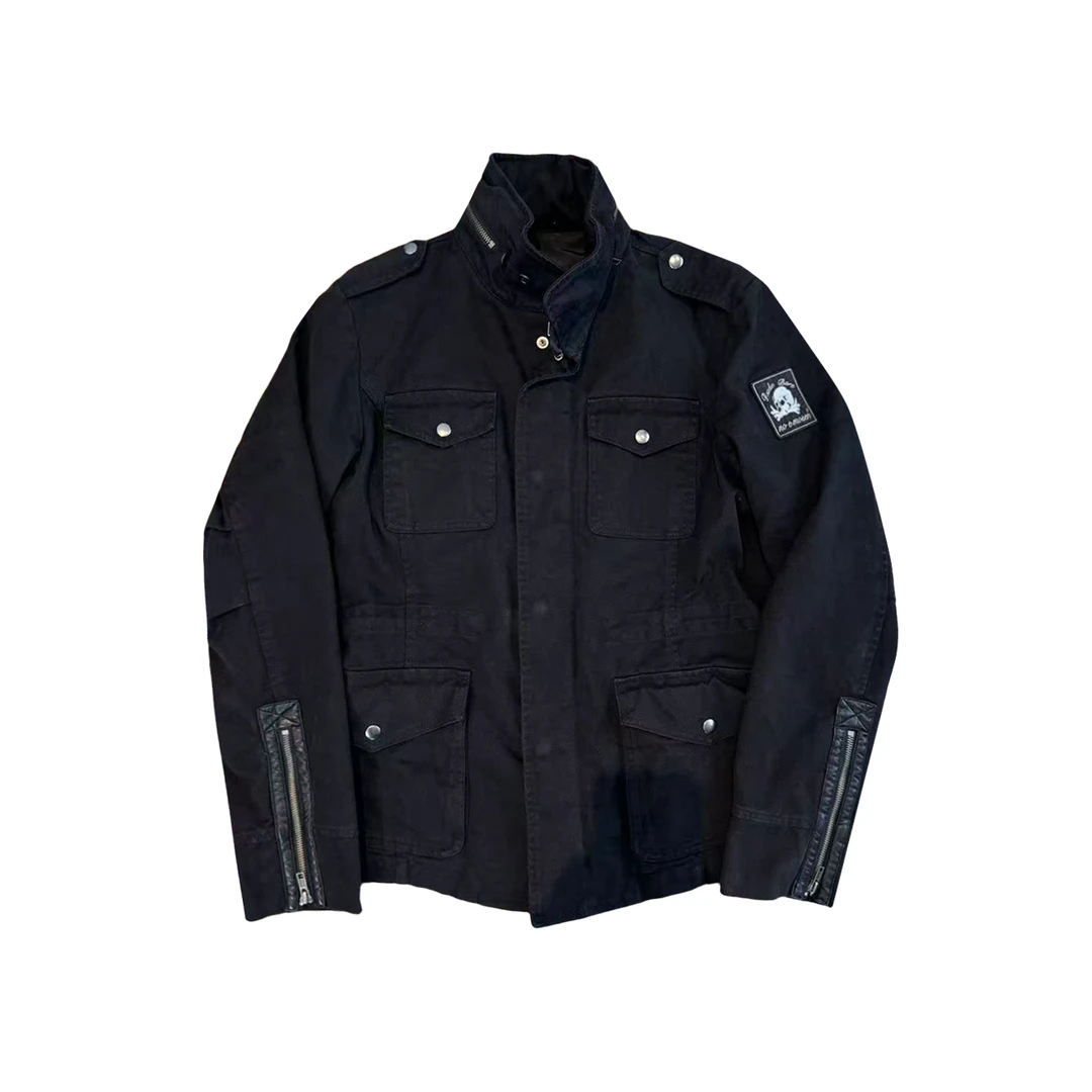 noEmosen M65黑色猎装四袋收腰正肩合身长款连帽夹克外套NE3670A