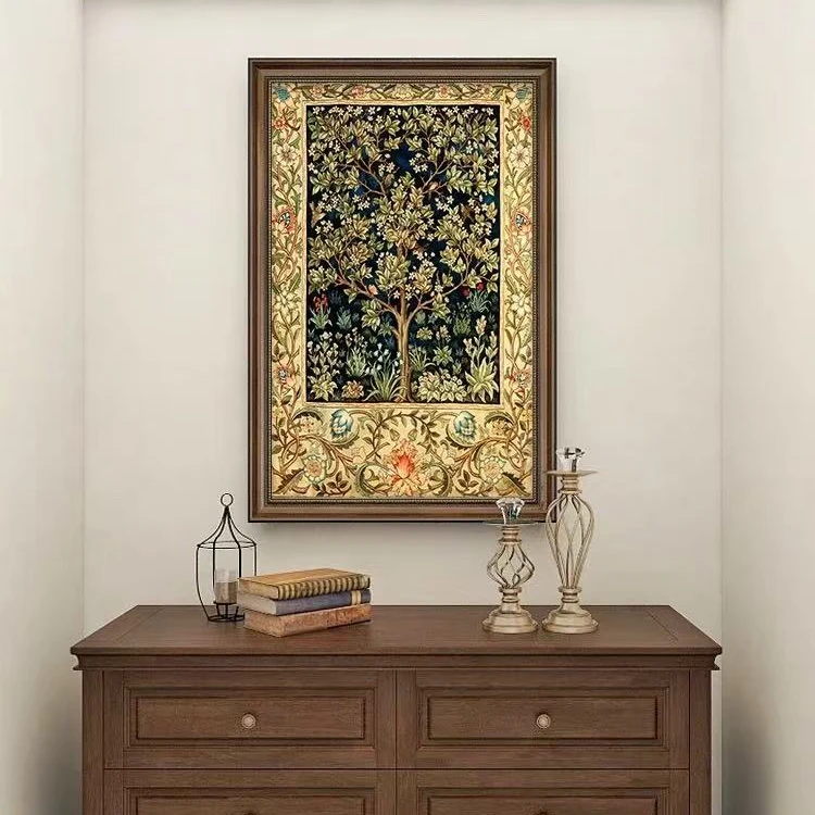 美式生命树幸福花轻奢欧式客厅大幅艺术风景装饰挂画5070