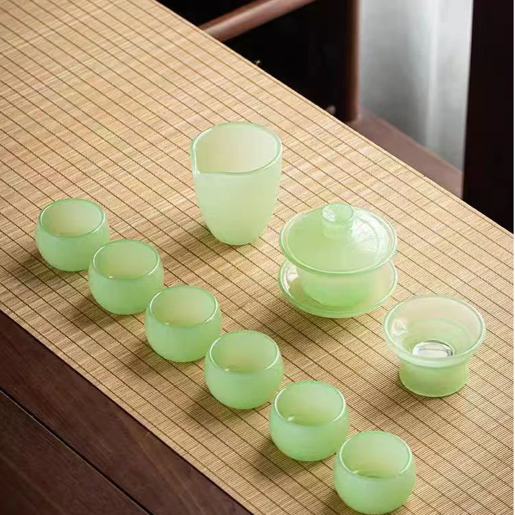 岫青琉璃'简约轻奢创意中式功夫茶具家用办公泡茶器礼盒装功夫茶