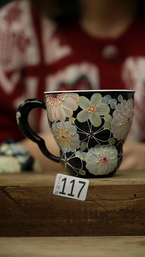 【闪购商品】瓷片设计师手作款 / 花满溪系列 咖啡杯