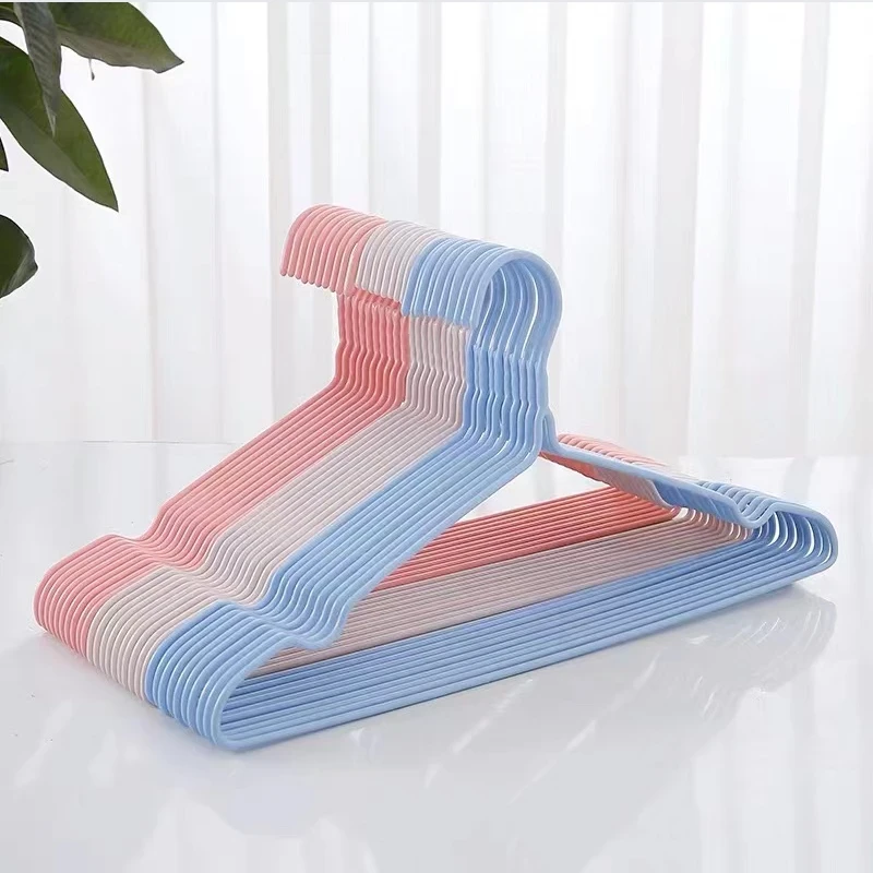 10支颜色随机成人衣架防锈防爆晒衣架子无痕晾衣架家用