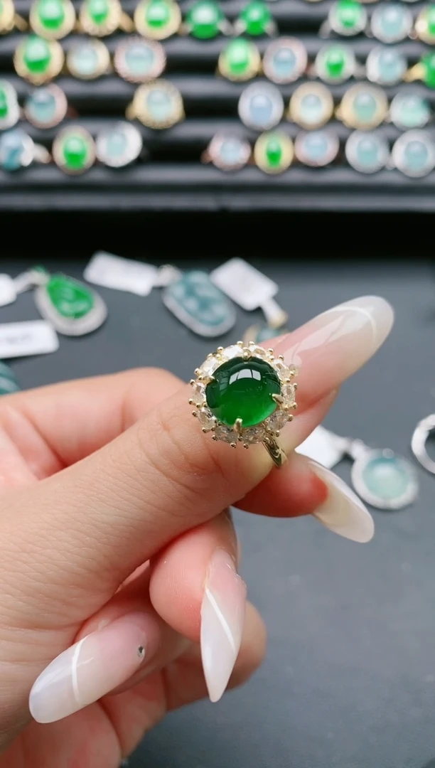 【闪购商品】翡翠戒指银S925镶嵌111111